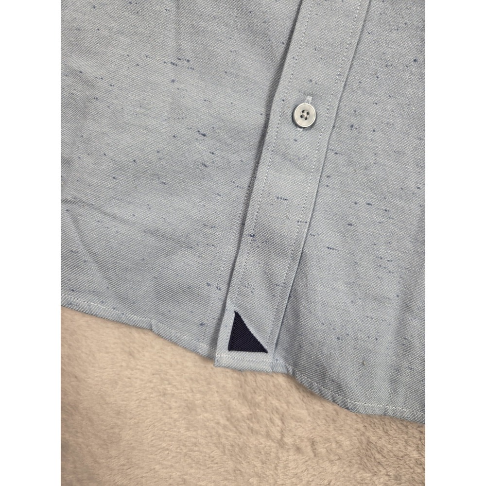 New Untuckit Shirt Mens XXL 2XL Slim Fit Chambray Neps Light Blue - Picture 5 of 9